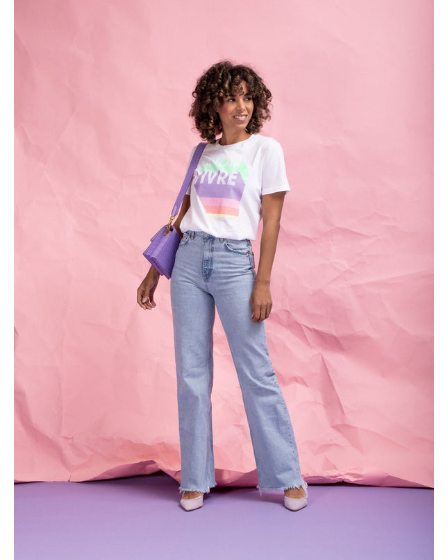 Savoir Vivre T - Shirt / Weiß Pastell