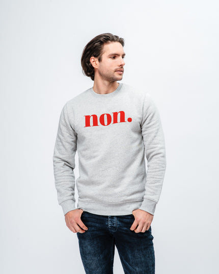 Non. Sweatshirt - Grau/Rot