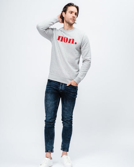 Non. Sweatshirt - Grau/Rot