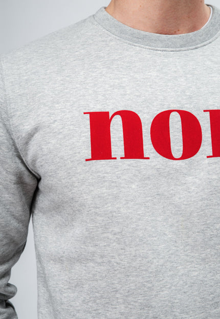 Non. Sweatshirt - Hellgrau/Rot