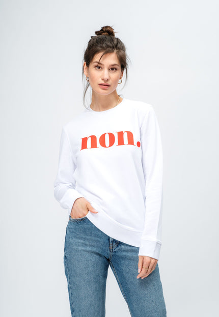 Non. Sweatshirt - Weiß/Rot