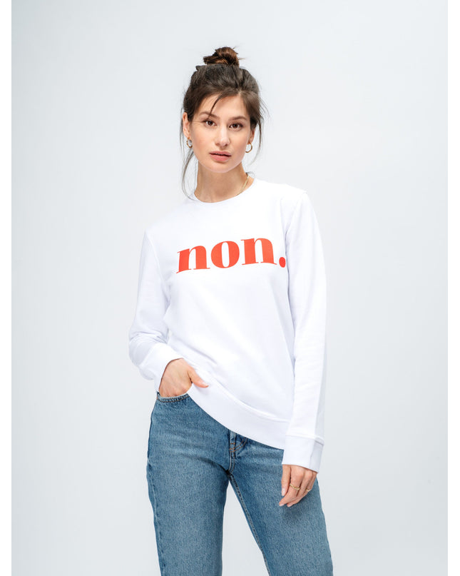 Non. Sweatshirt - Weiß/Rot