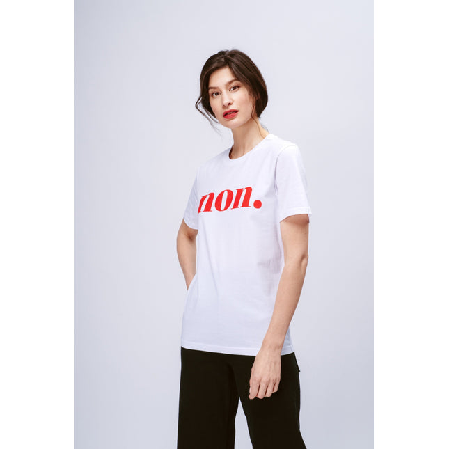 Non. T-Shirt - Weiß/Rot