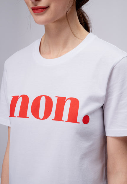 Non. T-Shirt - Weiß/Rot