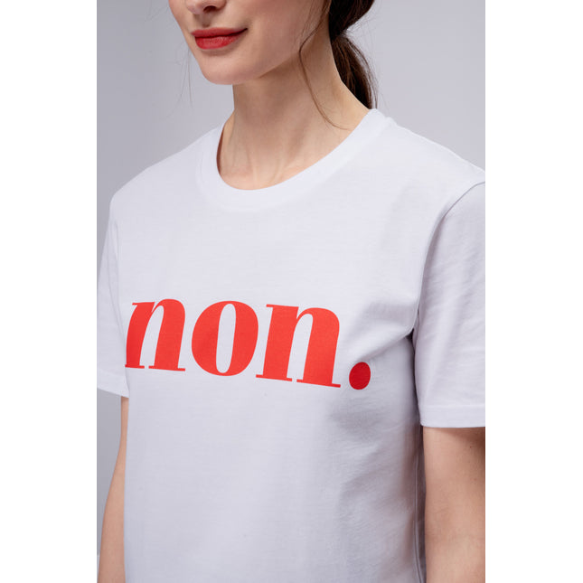 Non. T-Shirt - Weiß/Rot