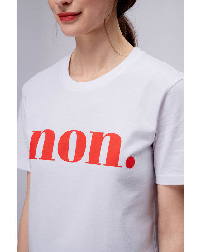 Non. T-Shirt - Weiß/Rot