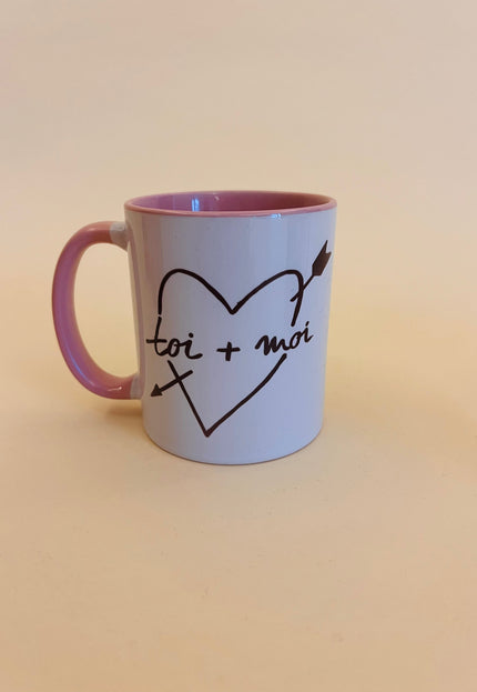 Toi + Moi Tasse - Rosa, Weiß, Schwarz