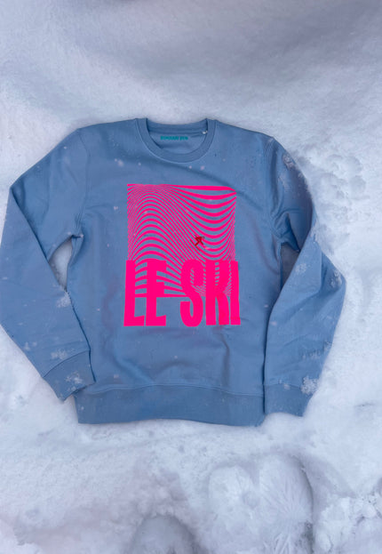 Le SKI Sweatshirt - Hellblau / Neon PInk