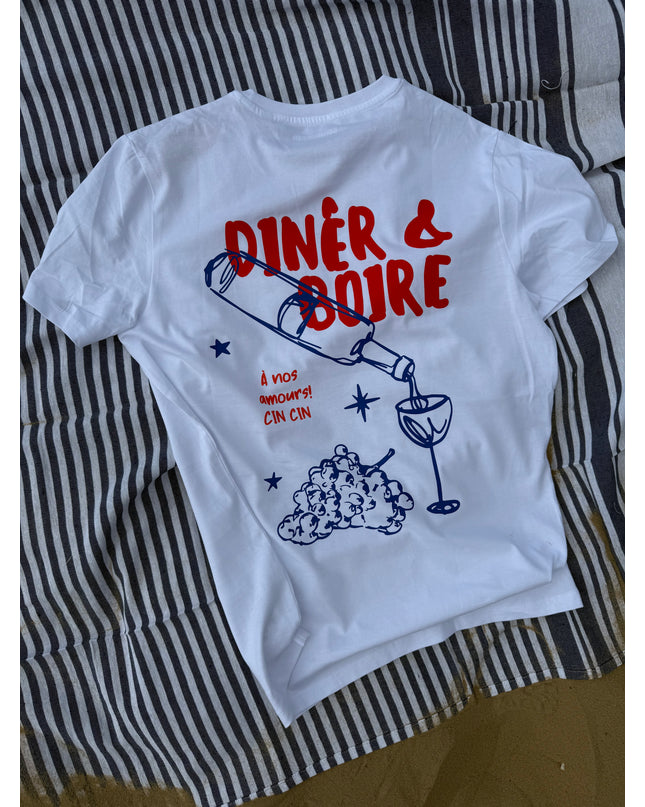 Diner et boire T-Shirt - Weiß