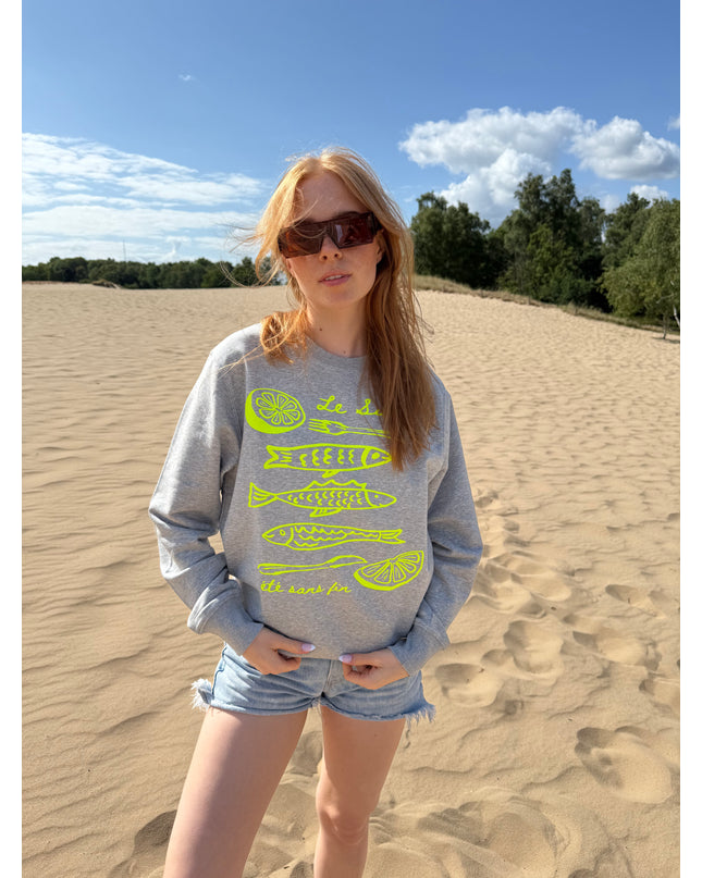 Sweater Été sans fin- Grau /neongelb