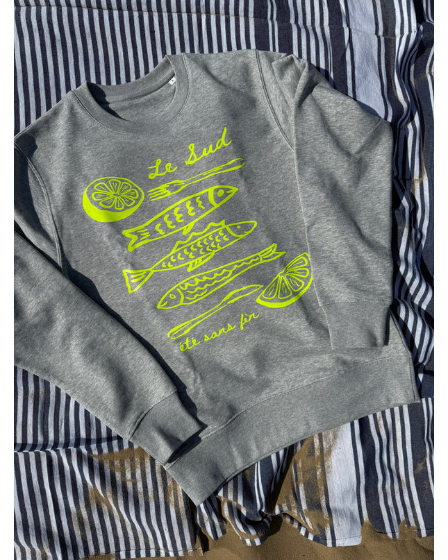 Sweater Été sans fin- Grau /neongelb