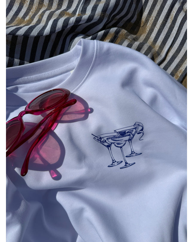 Cin cin backprint Sweatshirt- weiß