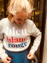 Bleu Blanc & Rouge Sweater -  Grey- Tricolore