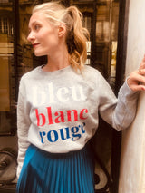 Bleu Blanc & Rouge Sweater -  Grey- Tricolore