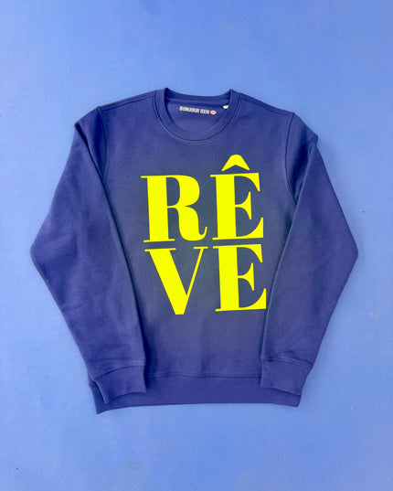 REVE Sweatshirt - nachtlila / neon gelb