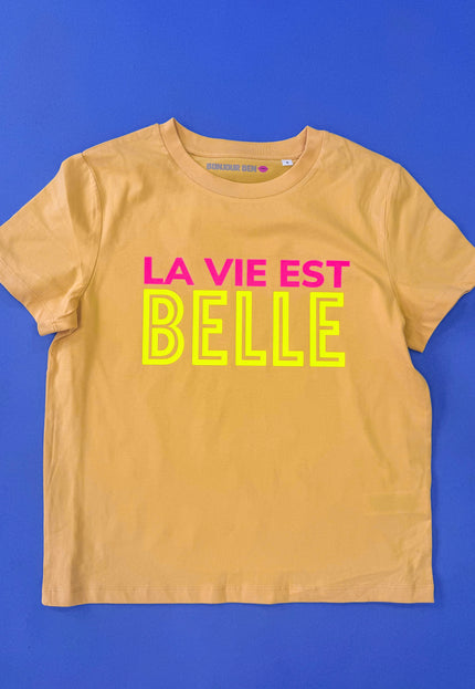 La vie est belle T-Shirt - Sonnengelb/Neon