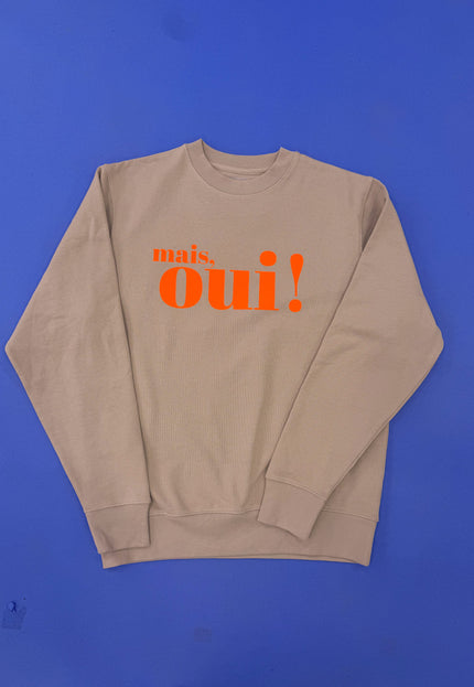 Mais, Oui! Sweatshirt - Sand/Neon Orange