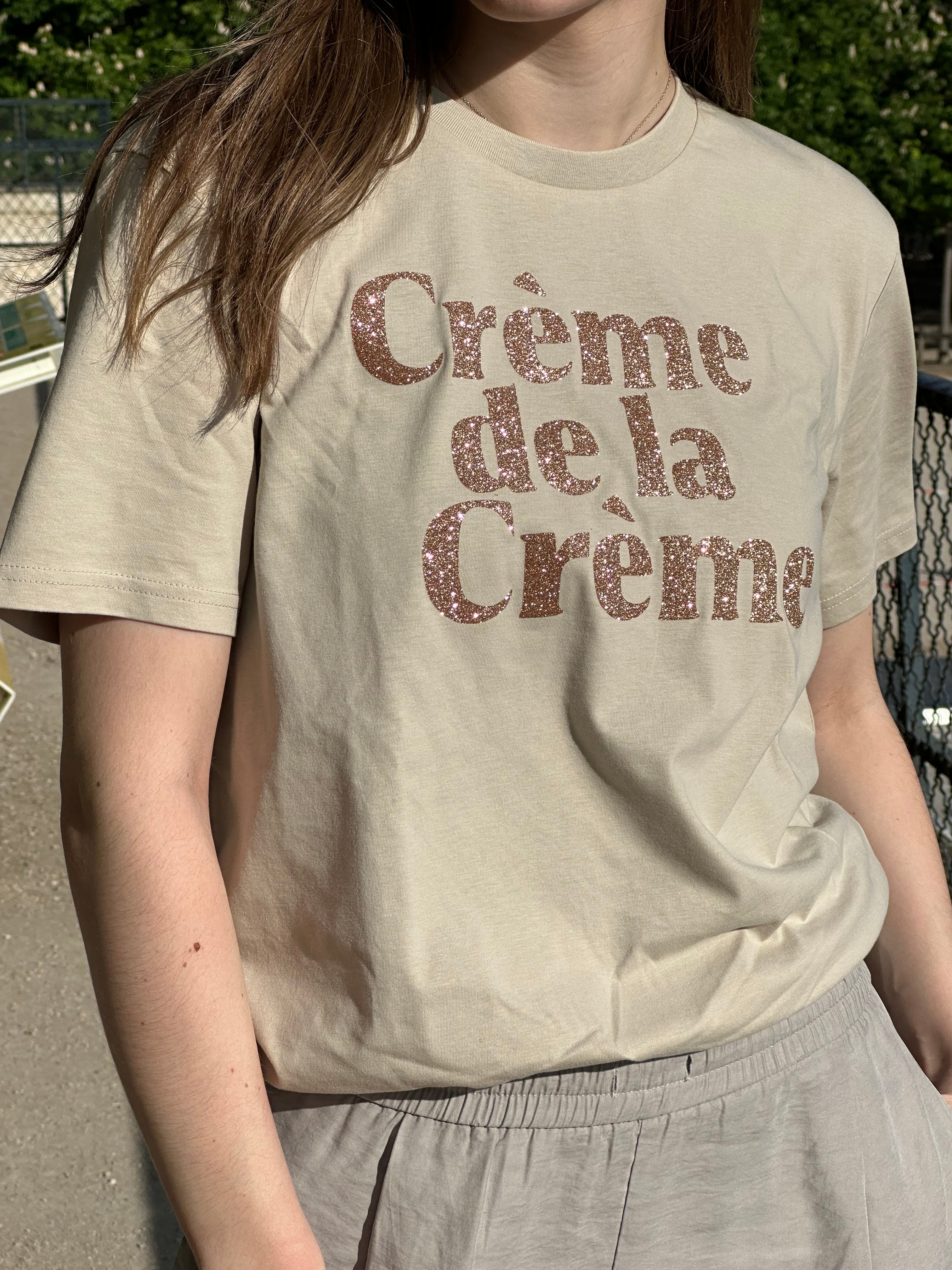 Crème de la Créme T-Shirt - Beige/Glitter 