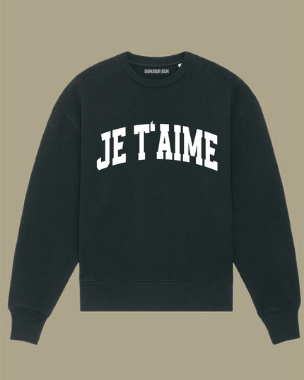 Je t'aime Sweatshirt - Schwarz / weiß