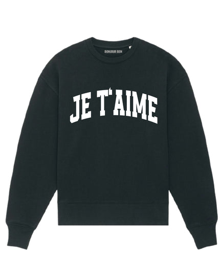 Je t'aime Sweatshirt - Schwarz / weiß