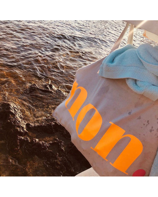 Oui. - Non. Baumwolltasche - Beige/Neon
