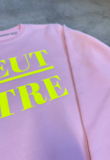 Peut-Être Sweatshirt - Rosa/Neon Gelb