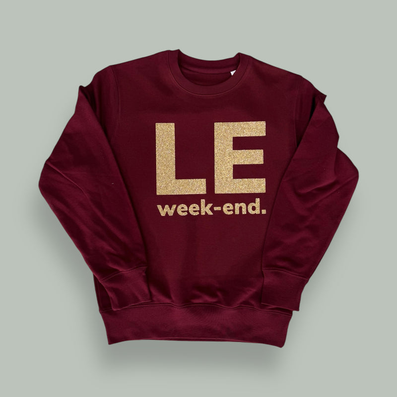 Le WEEKEND Sweatshirt - Bordeaux / Gold