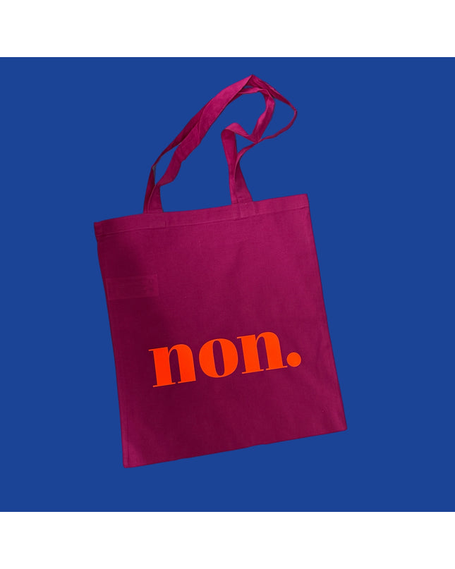 Non. Baumwolltasche - Hibiskus/Neon Orange