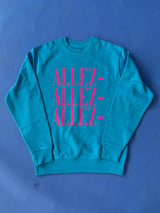 ALLEZ ALLEZ ALLEZ Sweatshirt - Aqua / Neon Pink