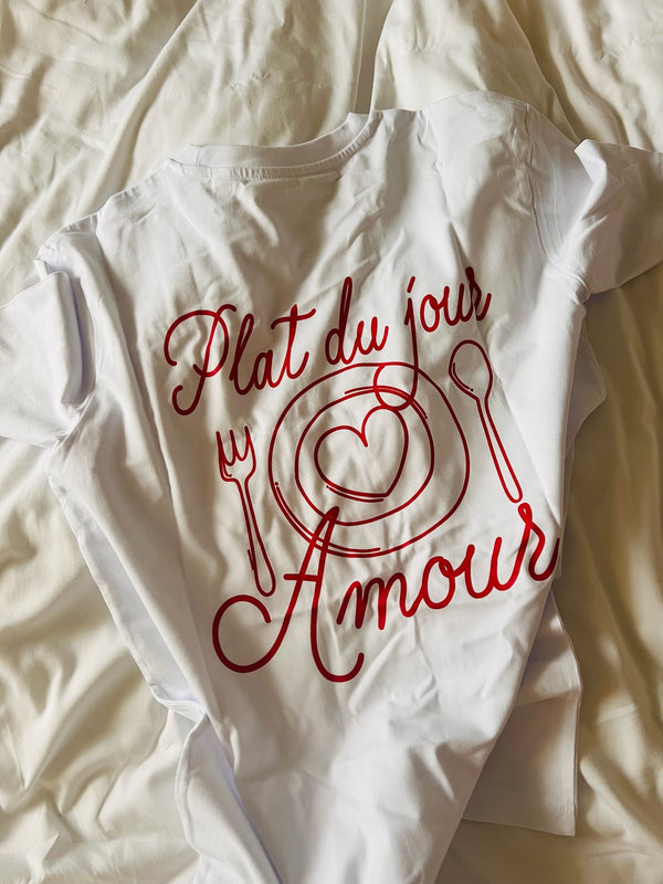 Plat Du Jour T-Shirt - weiß/ rouge