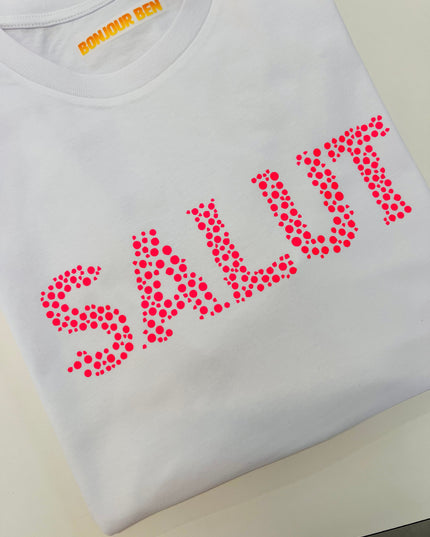 SALUT T-Shirt - weiß/ neon pink