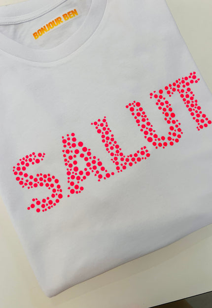 Salut T-Shirt - Weiß/Neon Pink