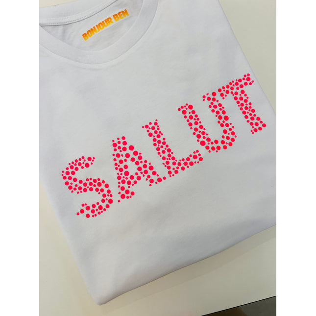 Salut T-Shirt - Weiß/Neon Pink