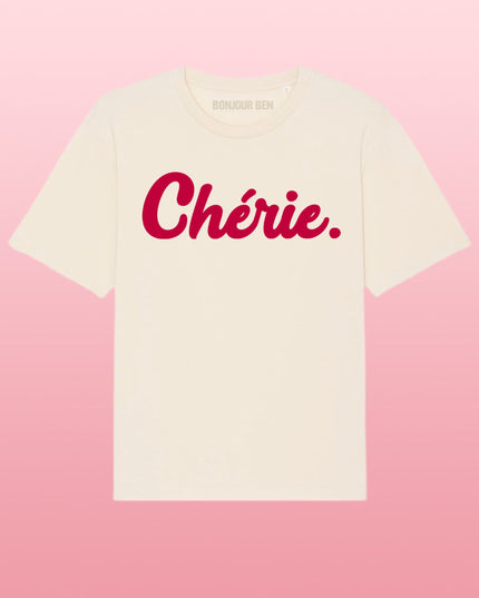 Chérie T-Shirt - Offwhite/Rot