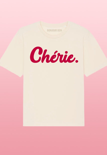 Chérie T-Shirt - Offwhite/Rot