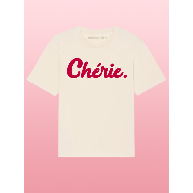 Chérie T-Shirt - Offwhite/Rot