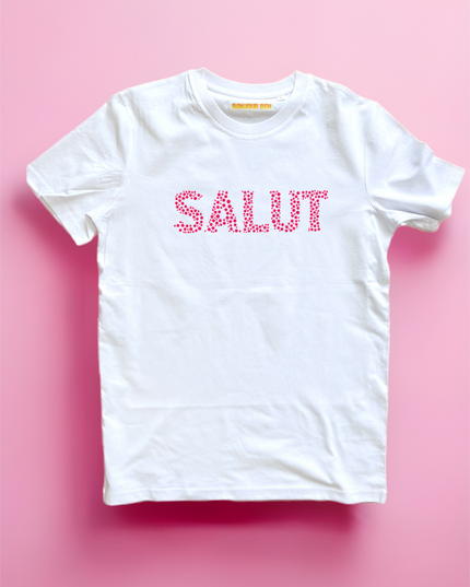 SALUT T-Shirt - weiß/ neon pink