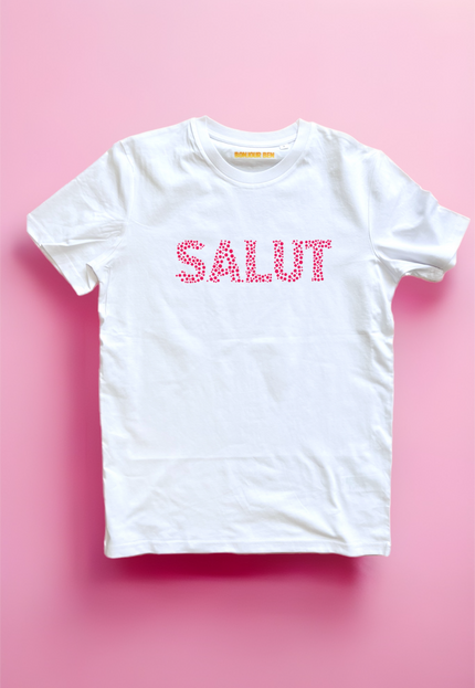 Salut T-Shirt - Weiß/Neon Pink