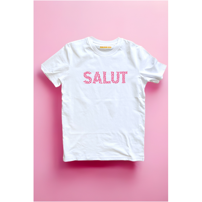 Salut T-Shirt - Weiß/Neon Pink