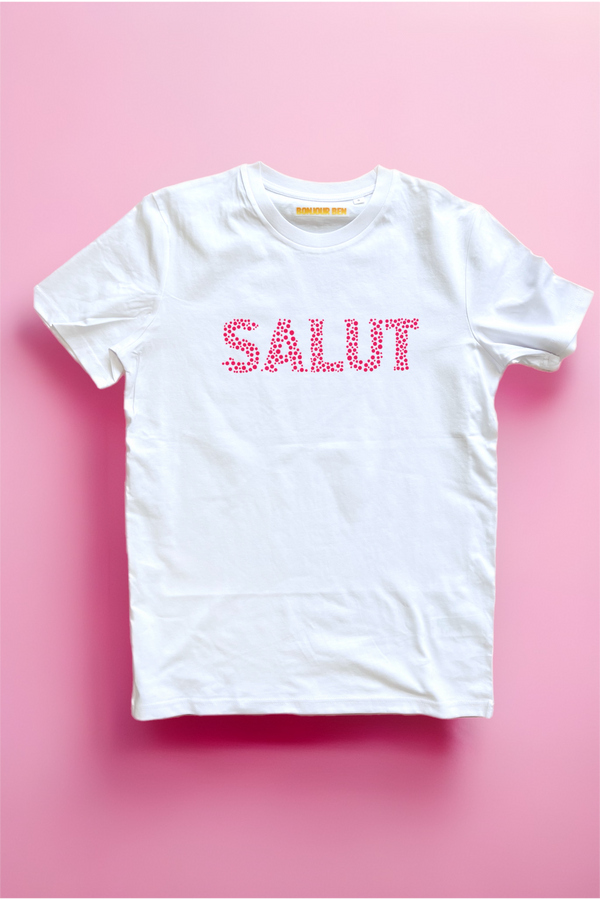 SALUT T-Shirt - weiß/ neon pink