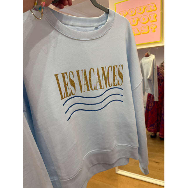 Les vacances Sweatshirt - Hellblau/Glitzer