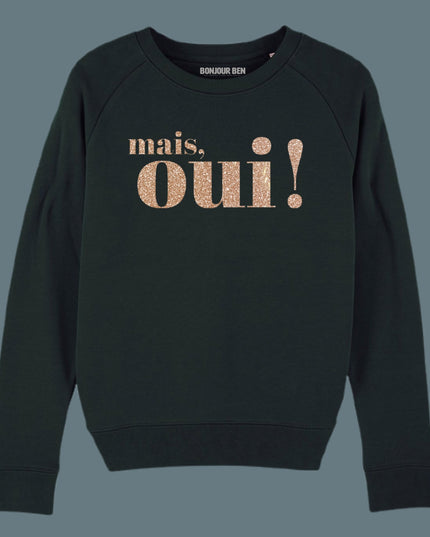 Mais, Oui! Sweatshirt - Schwarz/Glitzer Gold