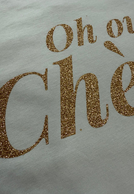 Oh oui, Chérie T-Shirt limited edition- Weiß/Gold Glitzer