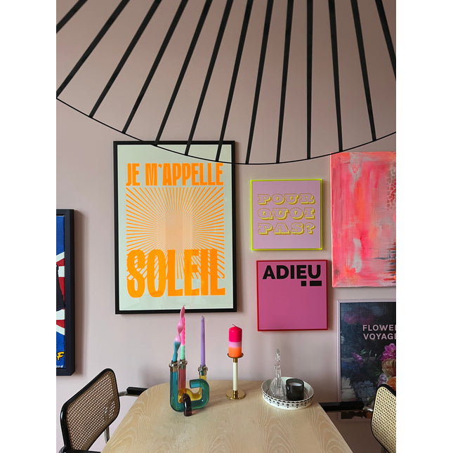 Druck JE M'APPELLE SOLEIL - 70x100 cm / Neon Orange