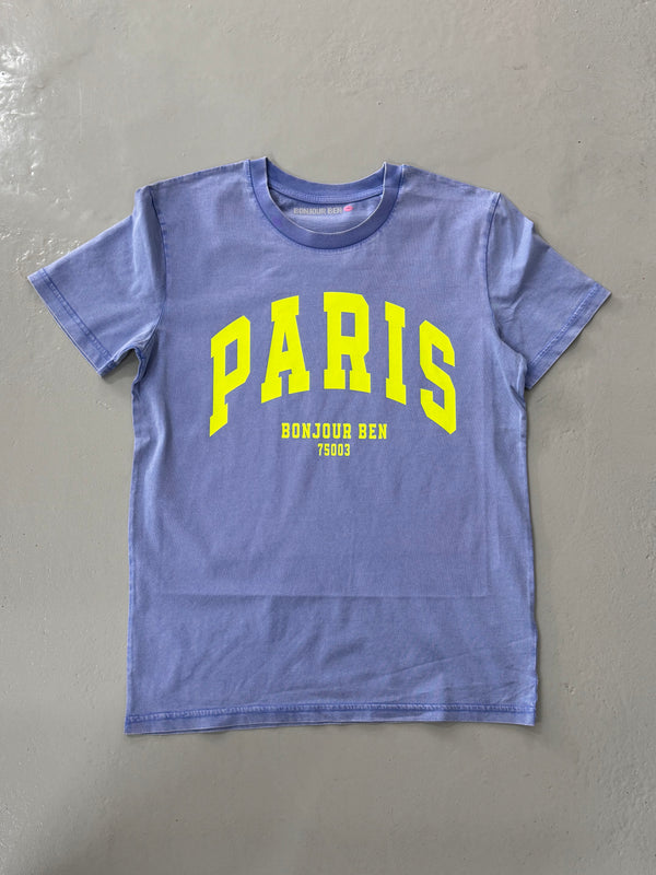 Paris T-Shirt Vintage blau neon gelb