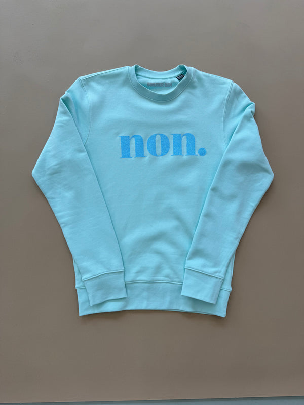 Non. Sweatshirt - icemint blau glitzer