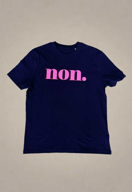 Non. T-Shirt - Dunkelblau / Glitzer Pink