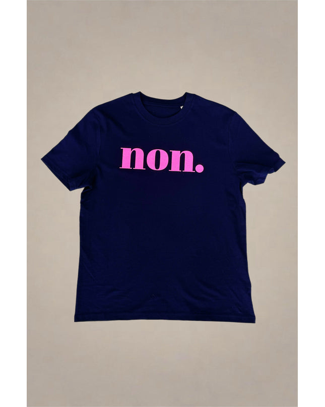 Non. T-Shirt - Dunkelblau / Glitzer Pink