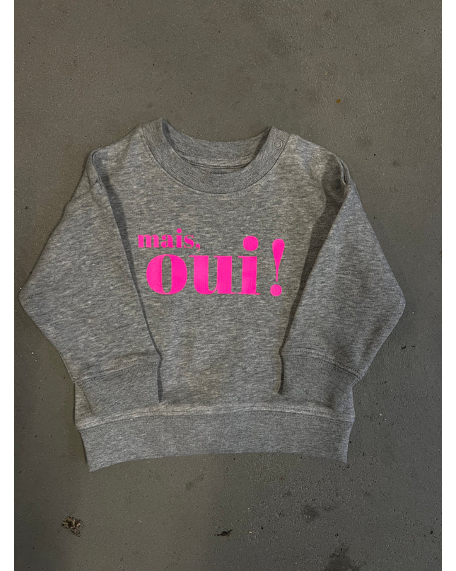 Bébé mais oui! Sweatshirt - Grau / neonpink