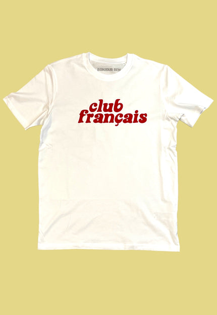 Club Francais T-Shirt - weiß / lipstick red